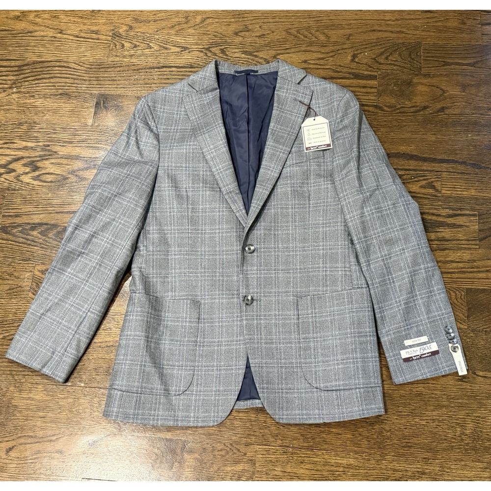Jos A Bank Mens Wool Blend Windowpane Sportcoat Blazer Jacket 40R $498 Wedding
